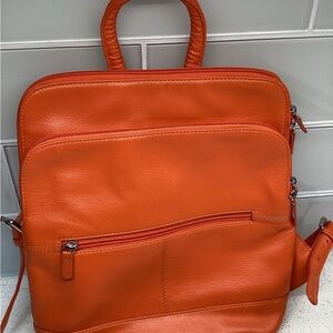 ILi Leather Backpack Orange